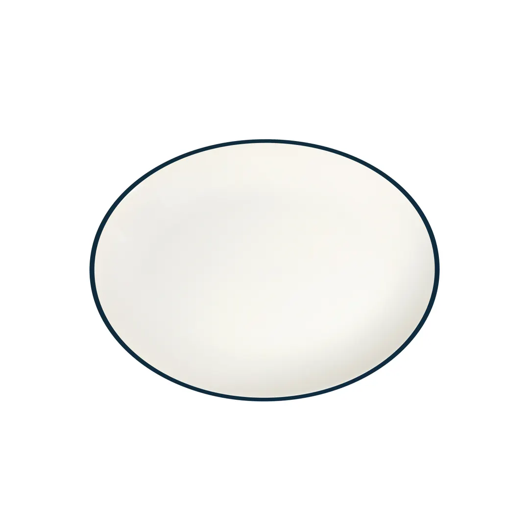ID Fine 5337498 Oval Fine China Platter, 9.63" x 13", Modest Navy, Dishwasher Safe