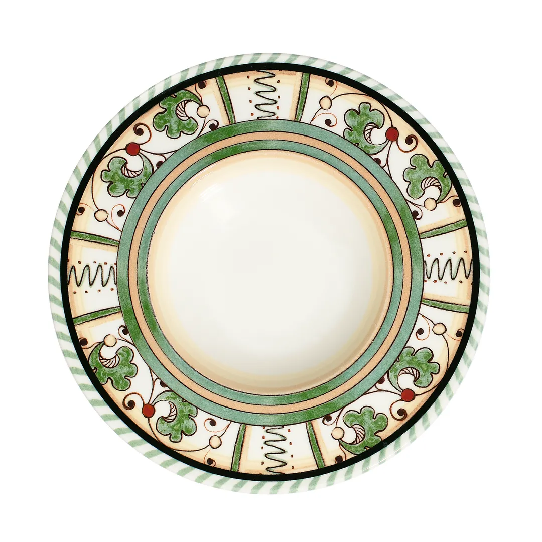 ID Fine 5337732 11.6" Round Deep Rim Fine China Plate, 16 Oz, Allegro White, Dishwasher Safe