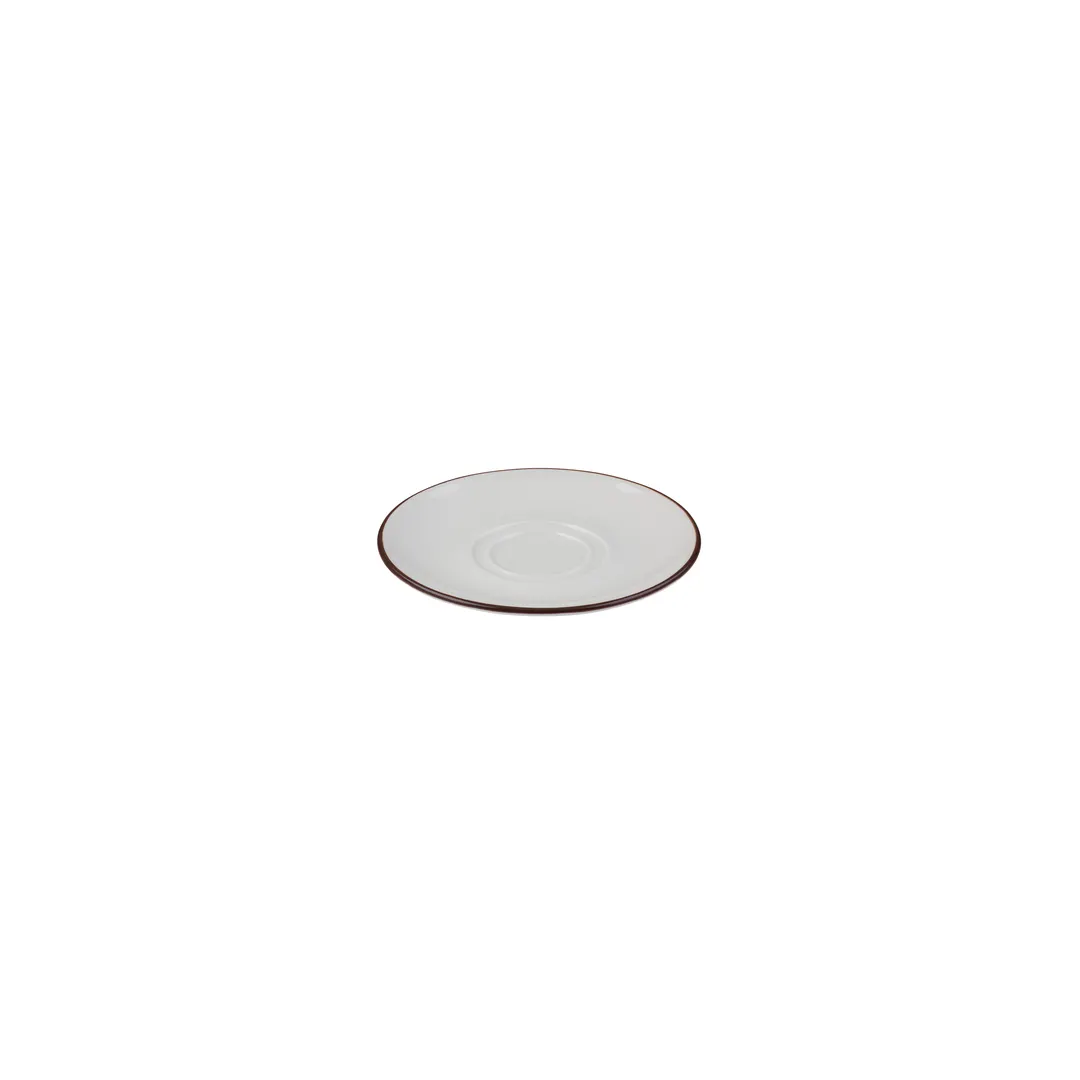 ID Fine 5339001 Espresso Saucer, 6.3" Round Fine China, Modest Brown Finish Classic -