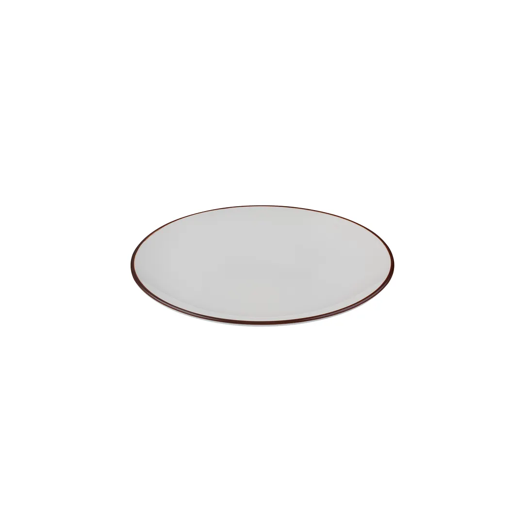 ID Fine 5339009 10.6" Round Coupe Rim Fine China Plate, Modest Brown, 10.6" Diameter