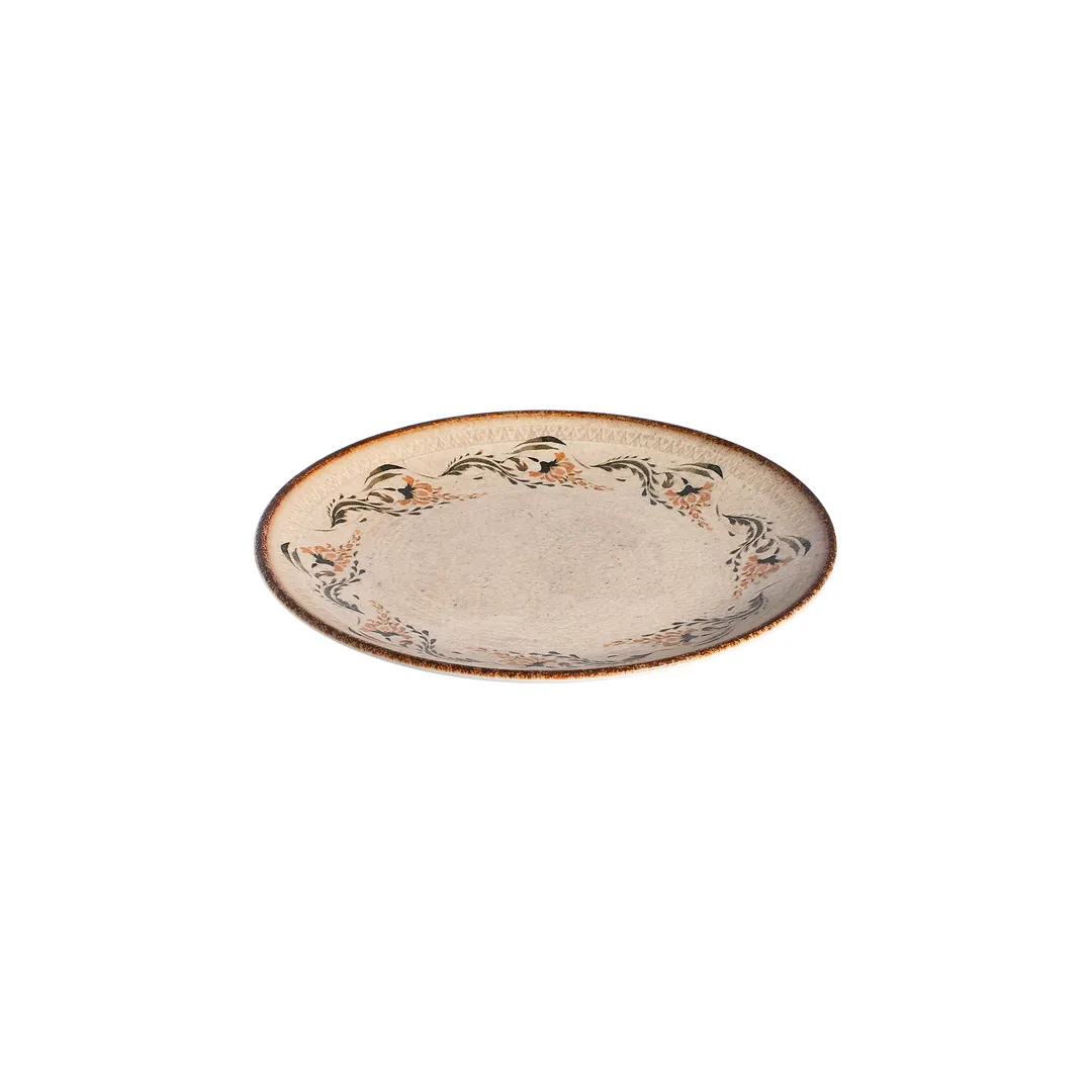 ID Fine 5339634 - Round 11.25" Coupe Rim Fine China Plate, Voyage Terra Design