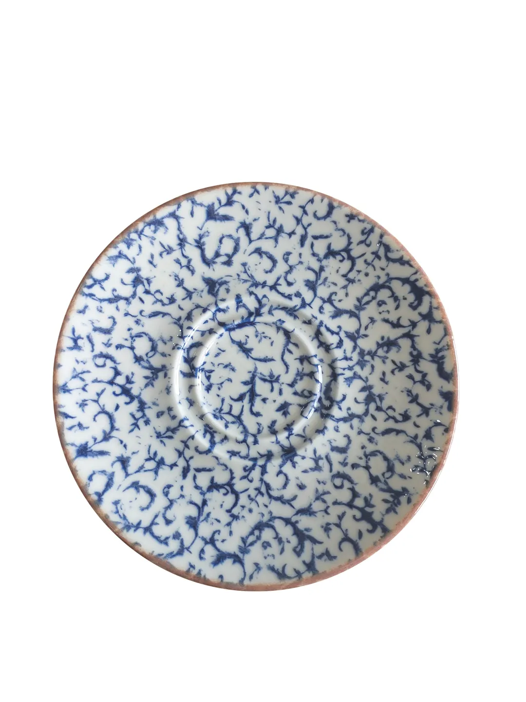 ID Fine 5340224 Saucer – 6.4" Round Fine China, Blue Venecia Design Elegant Handcrafted