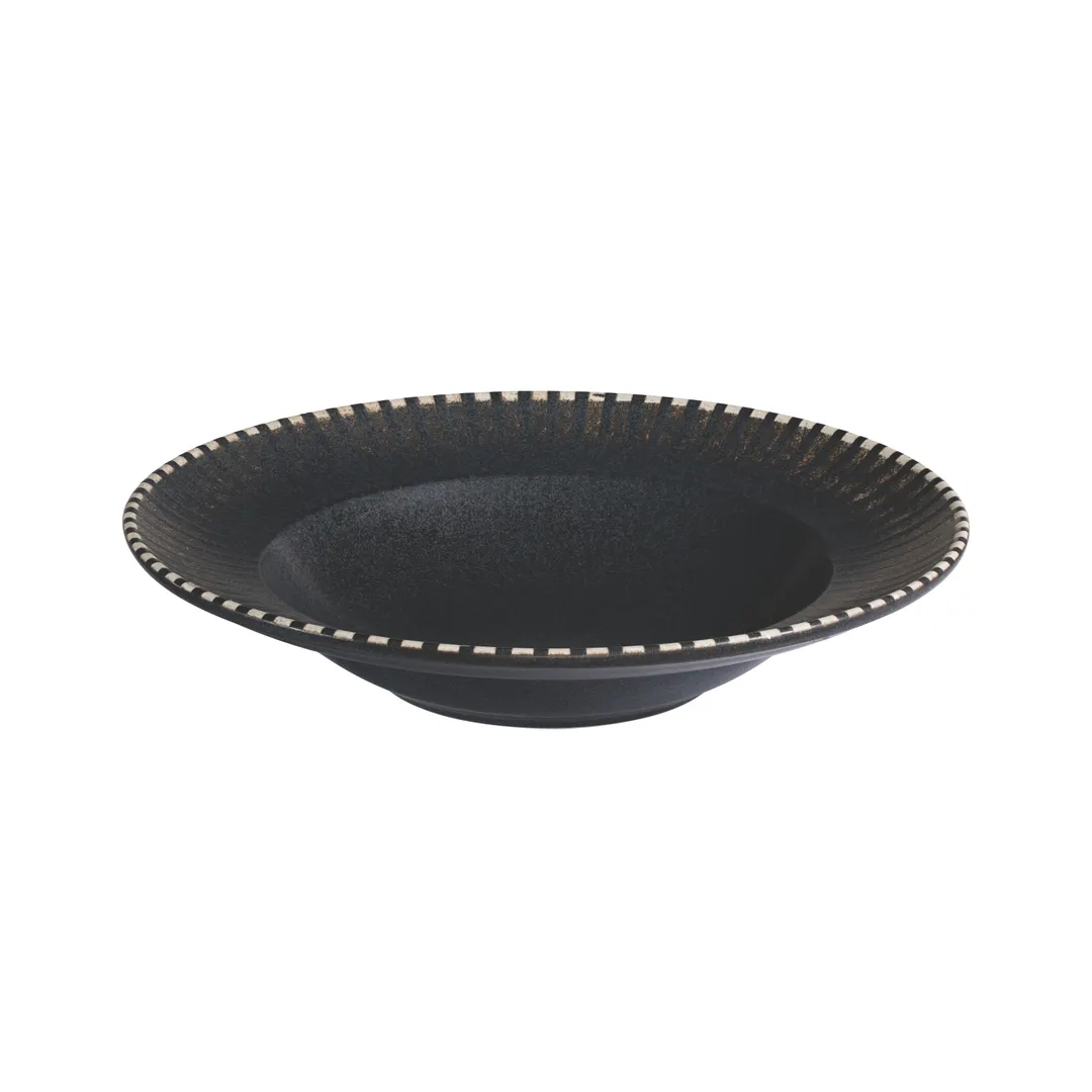 ID Fine 5340236 China Plate – 11.1" Diameter Deep Rim Fine China, Black Finish, 19 Oz Capacity
