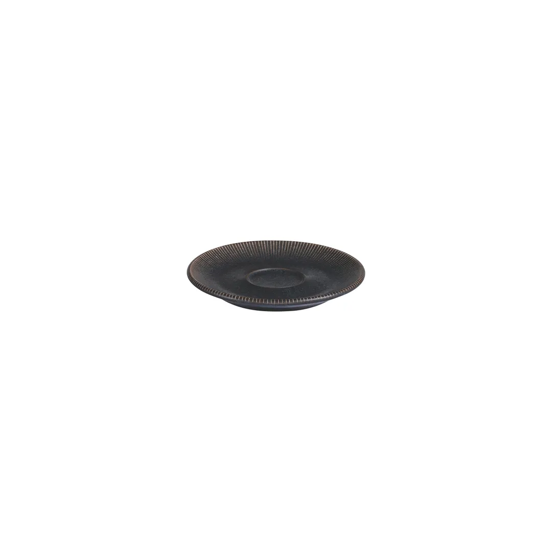 ID Fine 5340243 Espresso Saucer, 4.8" Round Fine China, Black Finish, Elegant Tableware