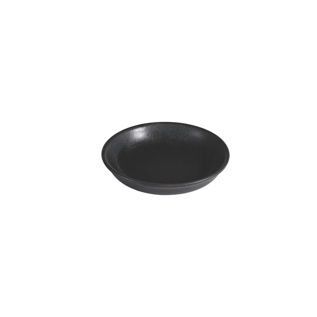 ID Fine 5340255 - 4" Deep Rim Round China Plate, Black Fine China, 2 Oz Capacity, Dinnerware