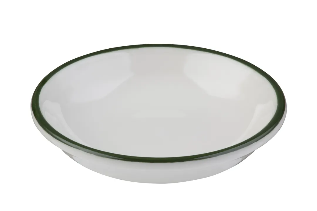 ID Fine 5340268 Round China Plate, 4" Diameter, 2 Oz Capacity, Deep Rim, Modest Green Finish