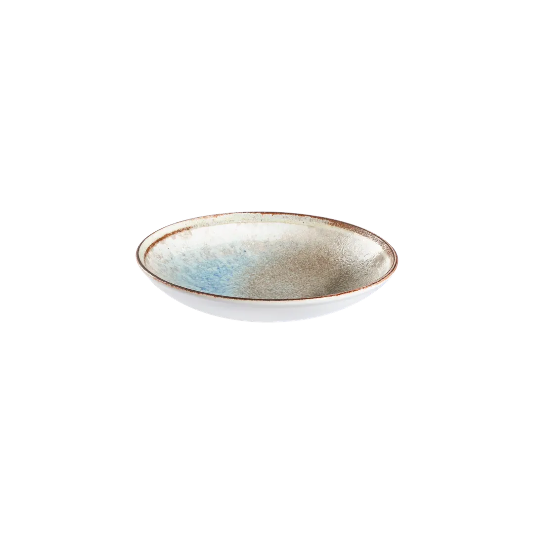 ID Fine 5340284 Deep Rim Round China Plate, 9.875" Dia, 38.6 oz, Blue Fine China, Delta