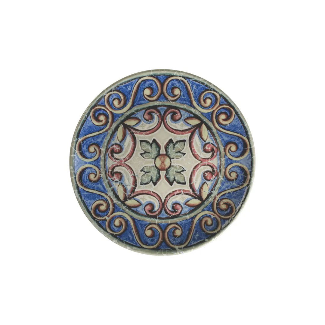 ID Fine 5340296 Fine China Plate, 11.67" Round Coupe Rim, Blue Amalfi Design