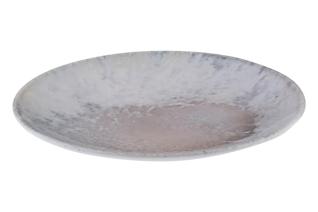ID Fine 5340309 - 10.67" Round Coupe Rim Fine China Plate, Grey Surf Finish