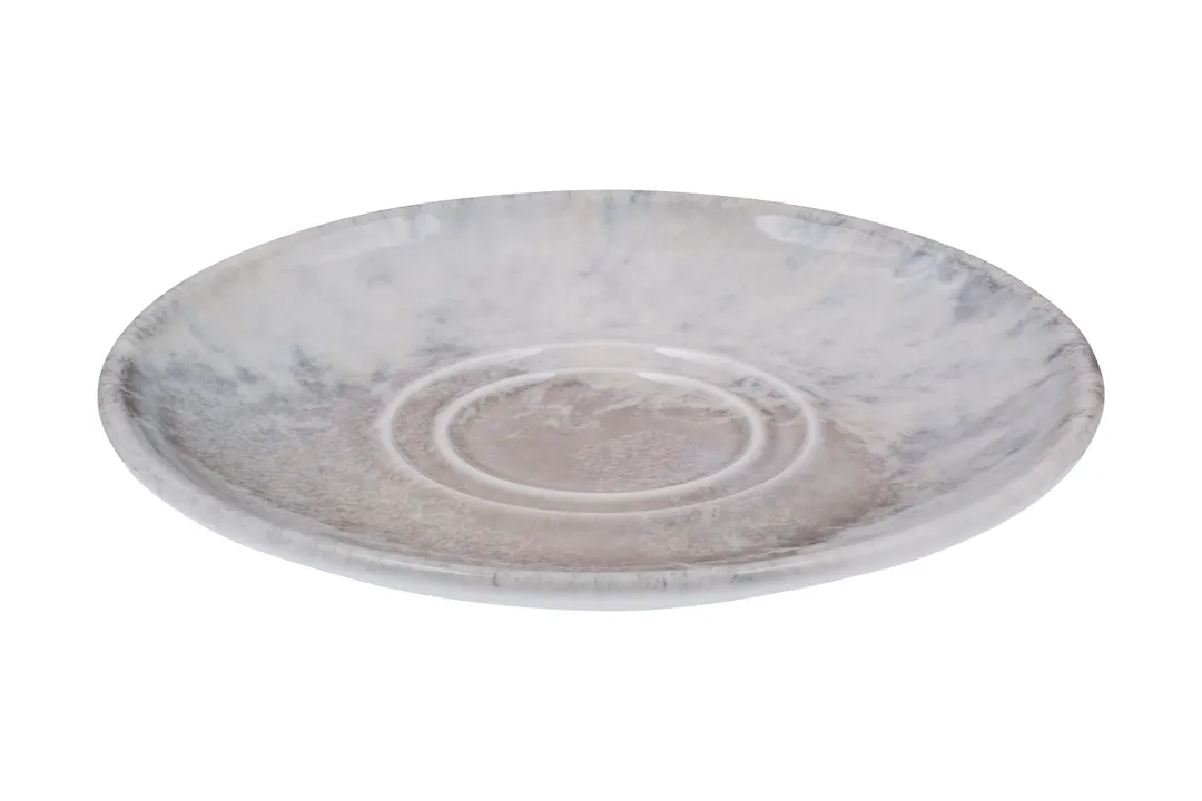 ID Fine 5340311 Saucer – 6.4" Round Grey Fine China with Surf Elegant Finish