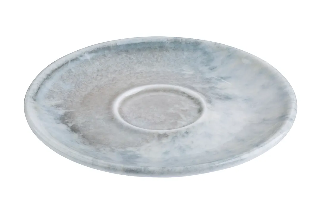 ID Fine 5340312 Espresso Saucer, 4.86" Round Grey Fine China with Surf Finish