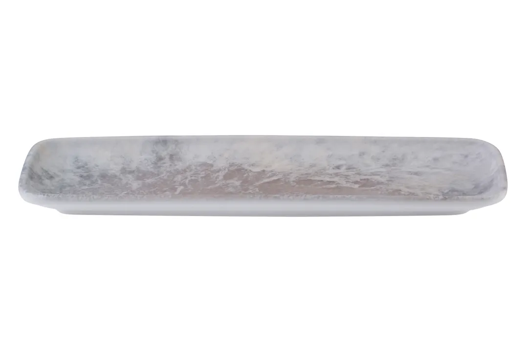 ID Fine 5340322 Rectangular China Platter, 11.8" x 4.3", Grey Fine China with Surf Finish