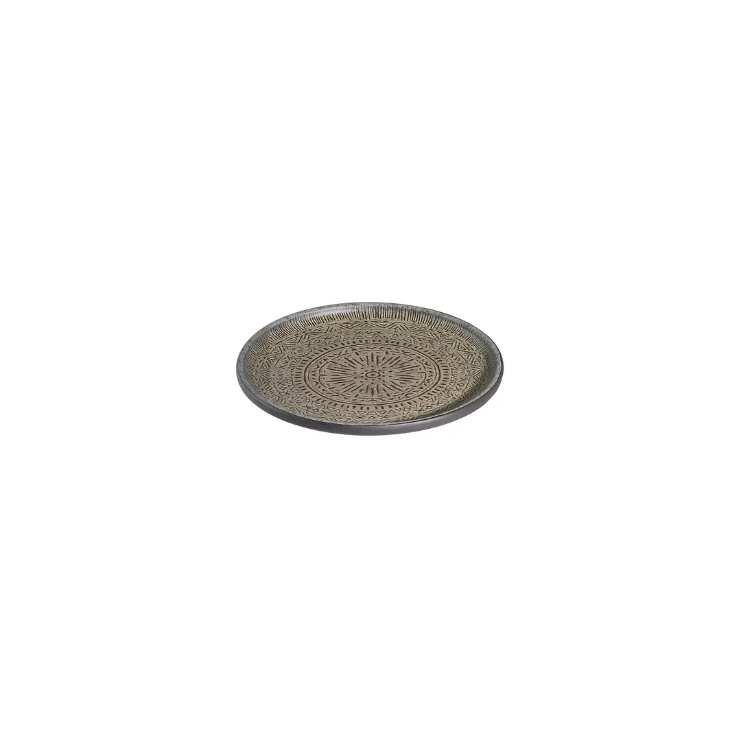 ID Fine 5340693 Roots Plate, 6.25" Diameter Coupe Rim, Premium Stoneware, Rune Tima Design
