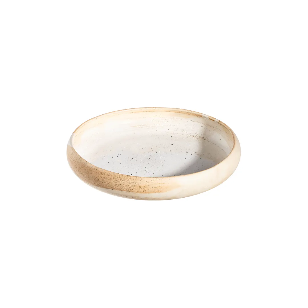 ID Fine 5340717 Roots Plate - 9.88" Diameter Deep Rim Premium Stoneware Plate - Cameo Celesta