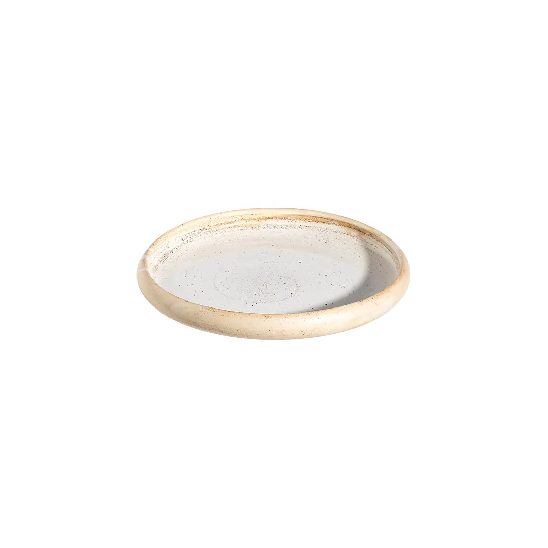 ID Fine 5340718 Roots Plate – 8.6" Diameter Deep Rim Premium Stoneware, Cameo Celesta Finish