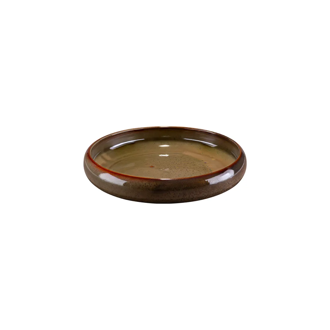 ID Fine 5340739 Roots Plate, 8.6" Dia, 40.6 oz, Deep Rim, Premium Stoneware, Hazel Celesta