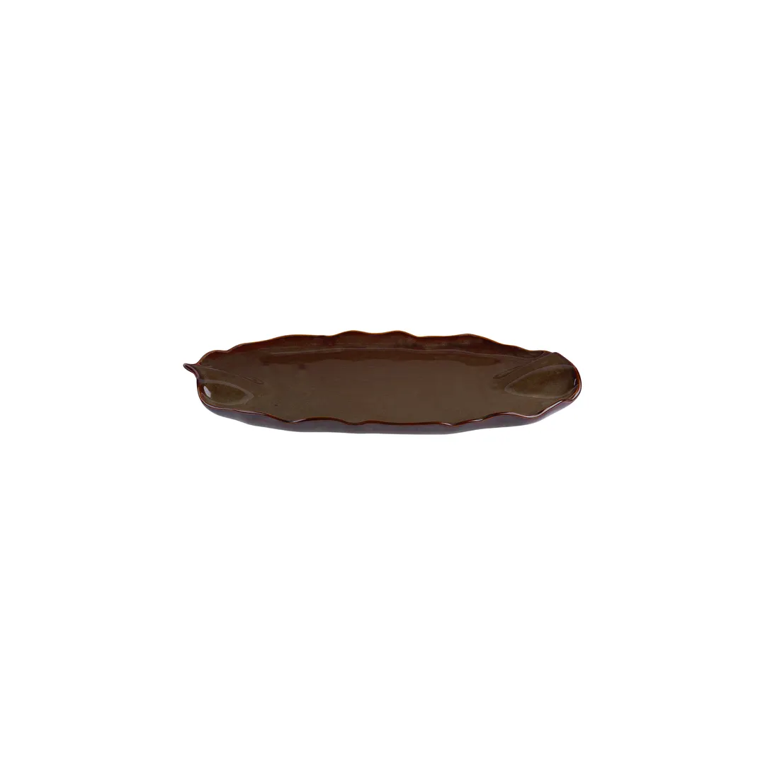 ID Fine 5340741 Roots Platter, 9" x 5.5" Premium Stoneware, Hazel Sonnet Ceramic