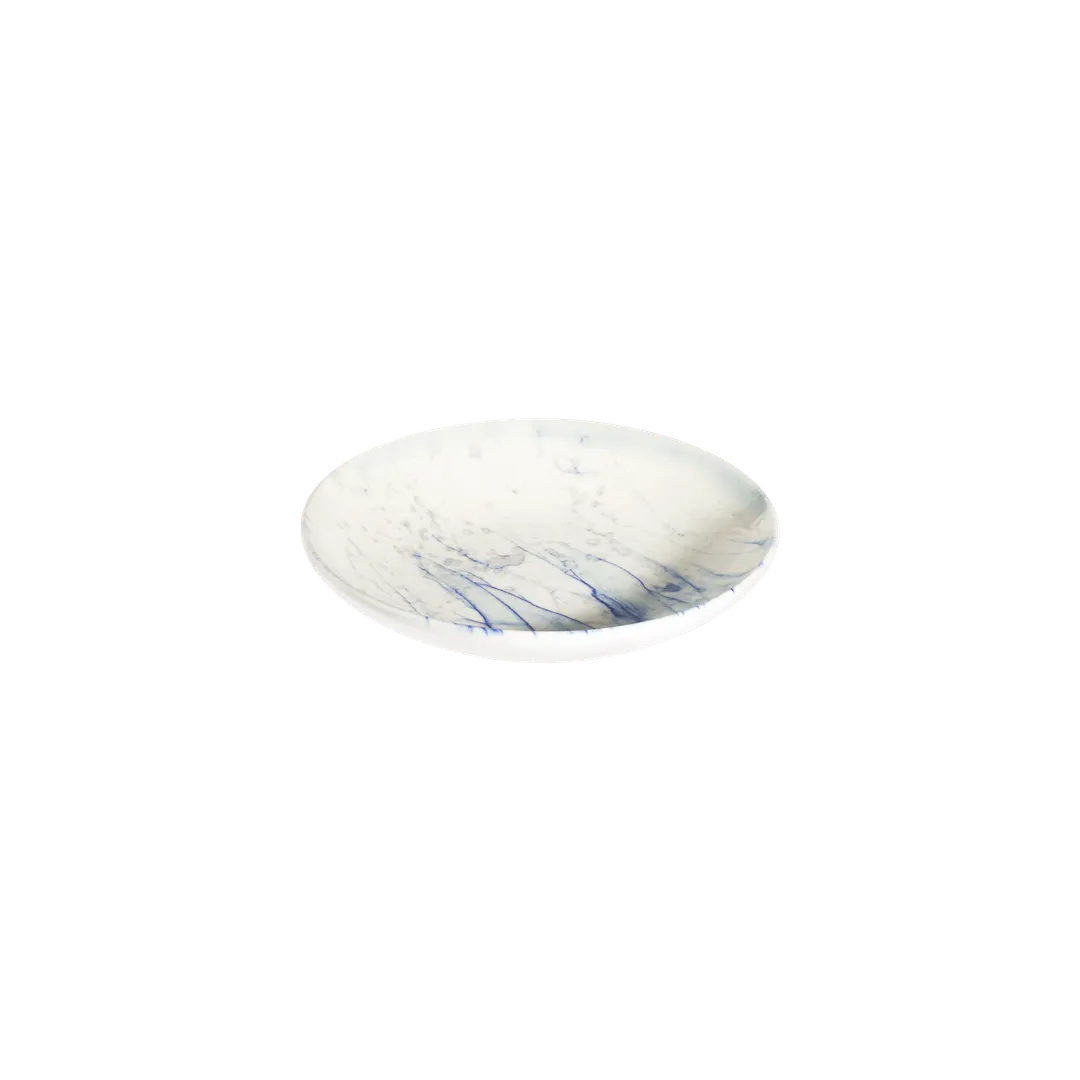 ID Fine 5341130 China Plate - 7.8" Diameter Deep Rim Round Ceramic Plate in Blue Premium Stoneware