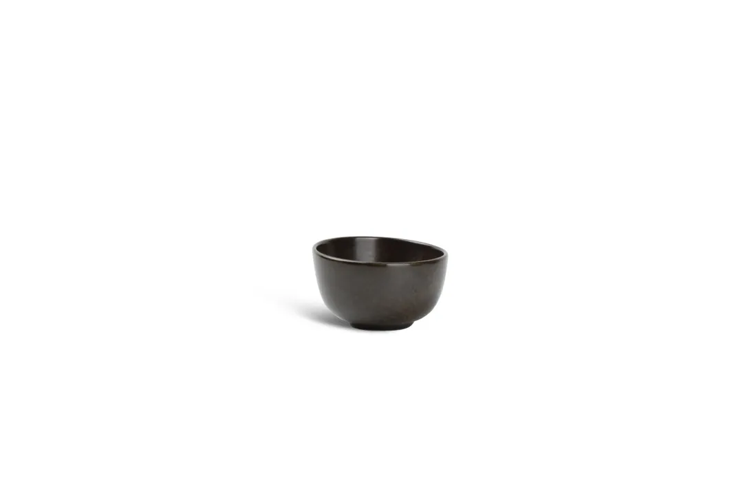 F2D 5341136 Fine2Dine Round Porcelain Bowl, 3.94" Dia, 8.4 oz, Black Finish, General Use