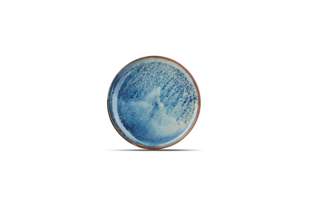 F2D 5344405 8" Round Coupe Rim Porcelain Dinner Plate, Blue Nova, 8" Diameter