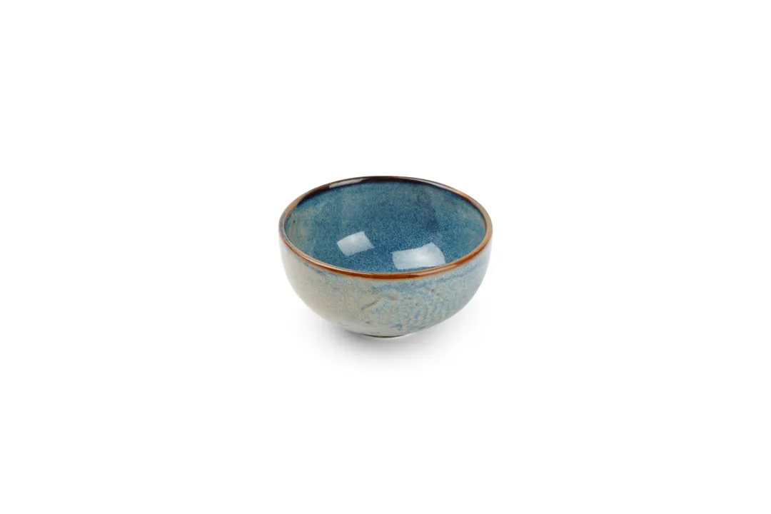F2D 5345001 Round Serving Bowl, 4" Diameter, 13.5 oz Porcelain, Blue Nova Finish