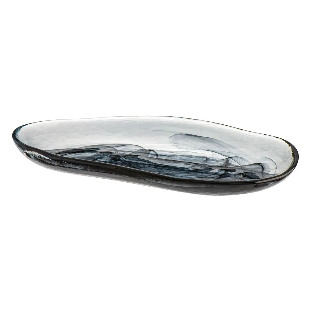 Mikasa 8405-43 Ardacam Glass Plate, 13.75" (13-3/4") Black Atlas, Dinnerware for Tables