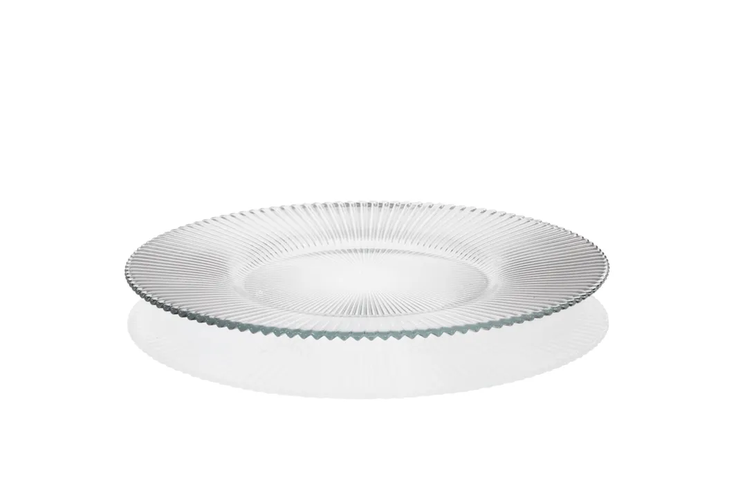 Ardacam 8868-1 Round Glass Dinner Plate, 8.86" Diameter, Clear Aria Design, Premium Clear Glass