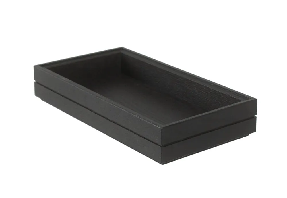 Select Concept BQ003B Stackable Utensil Holder, 6.92"W x 12.79"D x 2.24"H, Wood, Black/Cherry, Holds GN 1/3 Trays