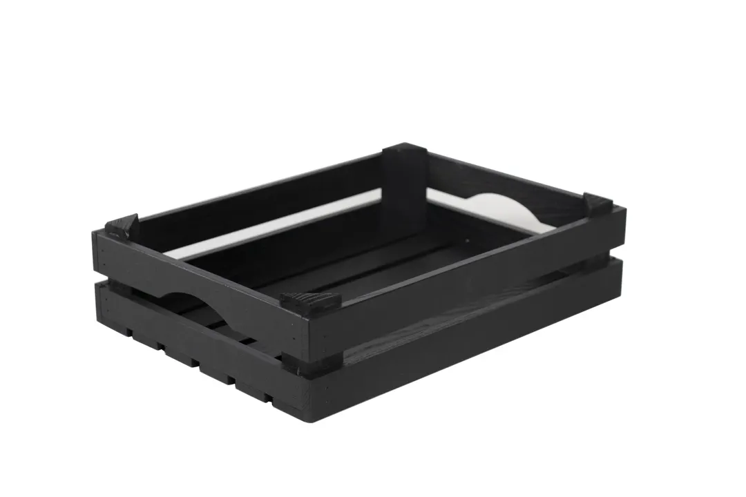 Select Concept BQ047B Cutlery Bin / Box, 9.76"W x 13.38"D x 3.26"H, Wood, Black/Cherry Finish, Utensil Holder