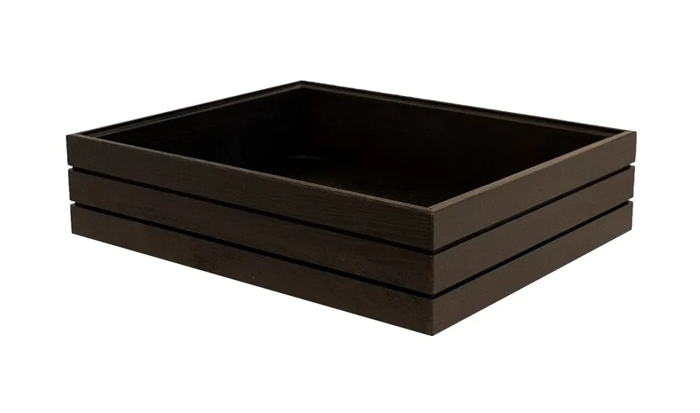 Select Concept BQ203B Cutlery Bin / Box Flatware Holder, 10.43"W x 12.79"D x 3.34"H Stackable Wood Black/Cherry GN 1/2 Capacity