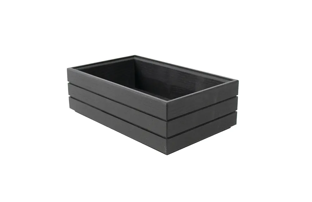 Select Concept BQ205B Wooden Utensil Holder, 6.39W x 10.07D x 3.34H, Stackable, Black/Cherry Finish, GN 1/4 Capacity