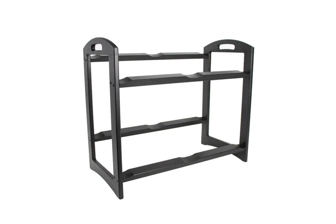 Select Concept BQ208B Stand, 2-Tier Black Wood, 11.5"W x 22.1"D x 19.4"H, Holds GN 1/1 & 1/2