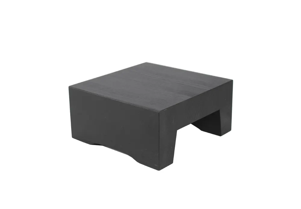 Select Concept BQ210B Black Wood Square Display Riser, 8.260" W x 8.260" D x 3.930" H – Tiered Stand