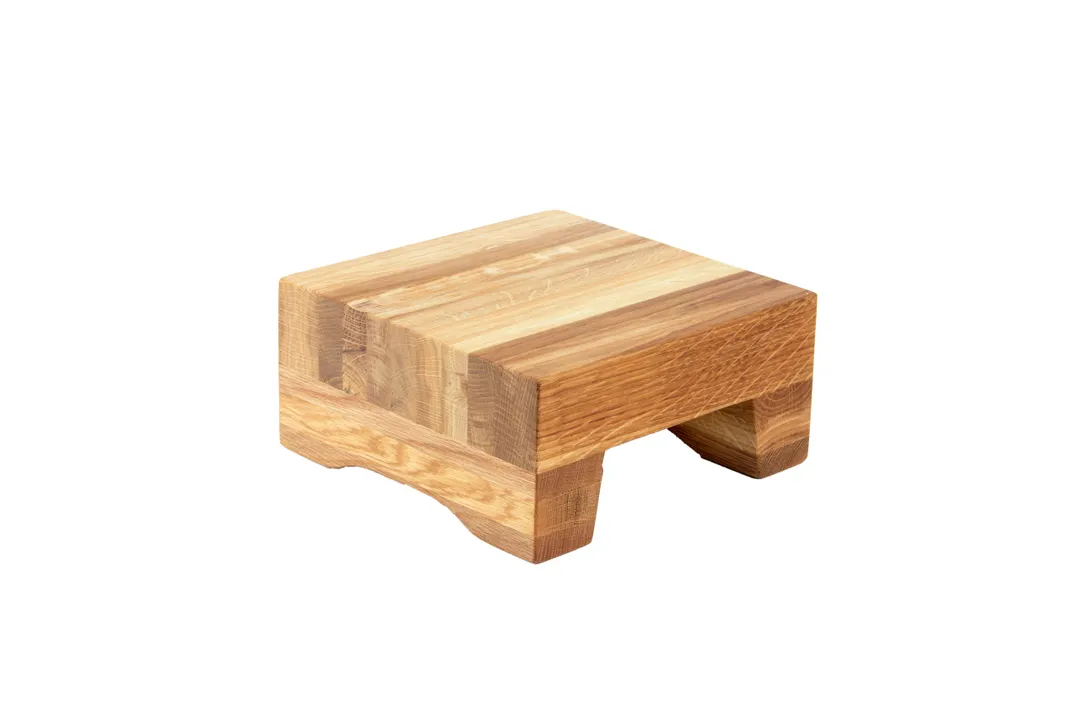 Select Concept BQ210L Square Oak Display Riser 8.260" x 8.260" x 3.930" Black Base Wood Construction