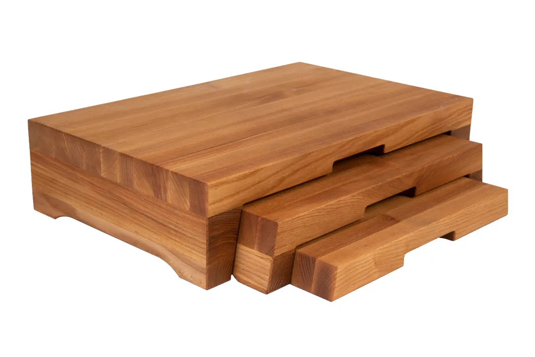 Select Concept BQ214L 3‑Step Riser, 9.840" x 15.740" x 3.740" Black Oak Wood Display Stand