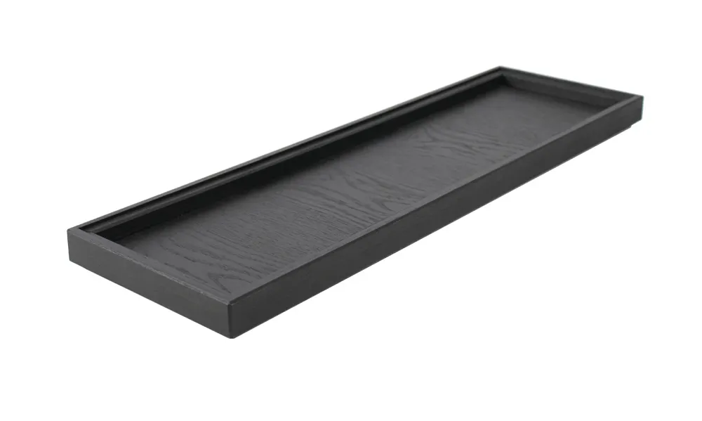 Select Concept BQ704B Cutlery Bin, 6.39"W x 20.86"D x 1.22"H Wood Utensil Holder, Black/Cherry Finish, Stackable GN 2/4 Capacity