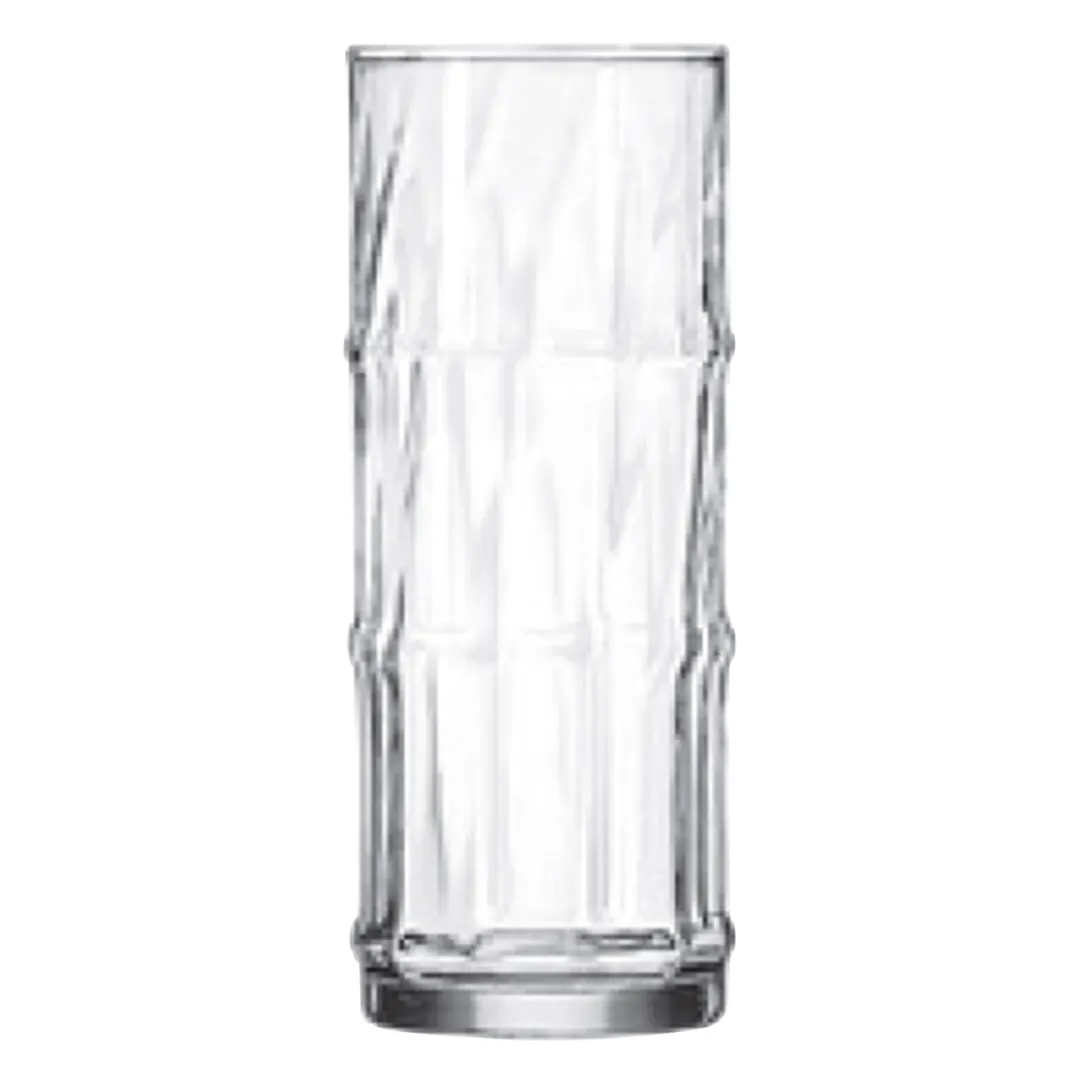 ONIS O-1003068 Tiki Bamboo Cooler Glass, 16 oz, 2.68" Dia x 6.77" H, Clear Glass Drinkware