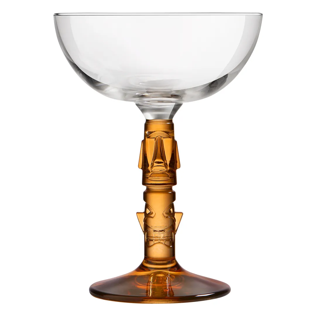 ONIS O-1003285 Tiki Coupe Cocktail Glass, 8.5 oz, Stem Base, Glass, 4.25" Dia x 5.73" H