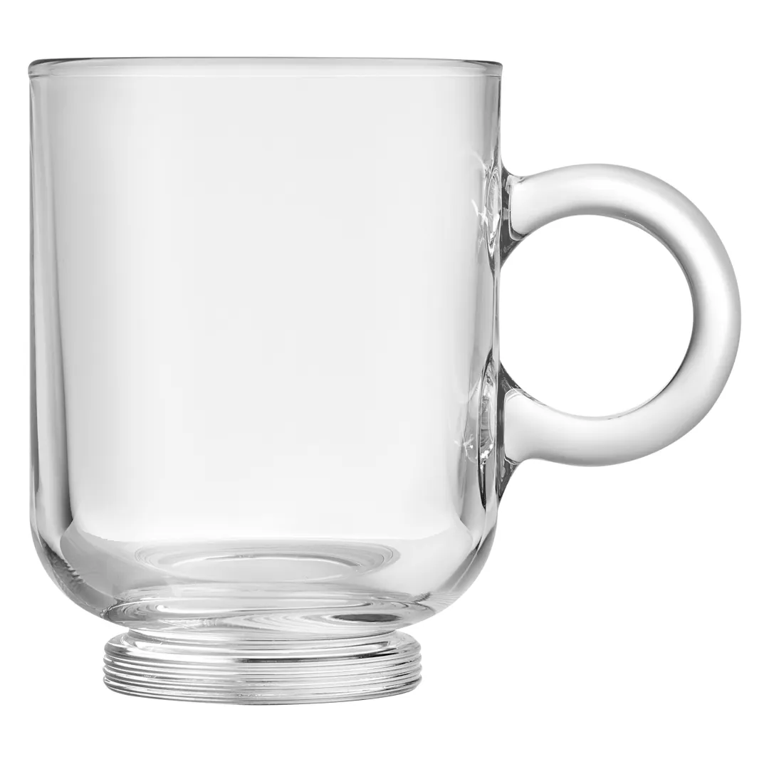 ONIS O-1005519 Sentido Coffee Glass Mug, 12.5 oz, 4.94" Dia x 4:37" H, Clear Glass