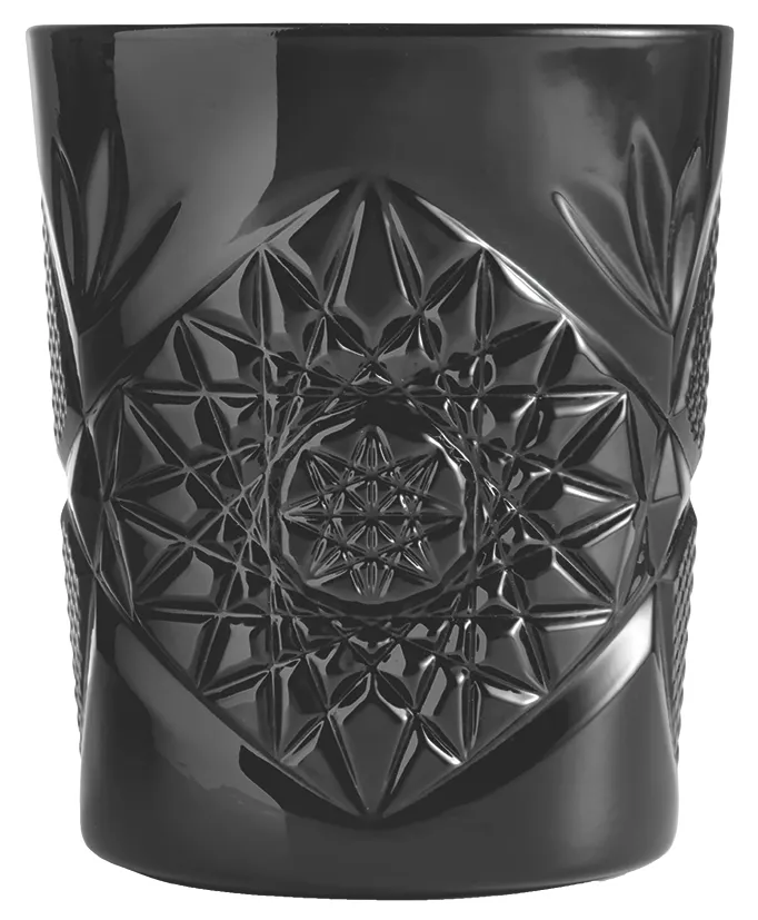 ONIS O-1006245 Old Fashioned Rocks Glass, 3.5" 12oz Icon Black Soda Lime Glass