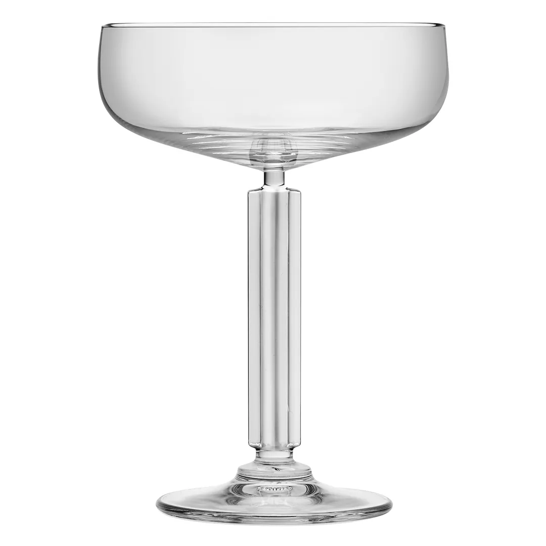ONIS O-1006250 NYC Coupe Glass, 9.75 oz, 4.37" Diameter x 5.94" Height Stem Base, Clear Glass