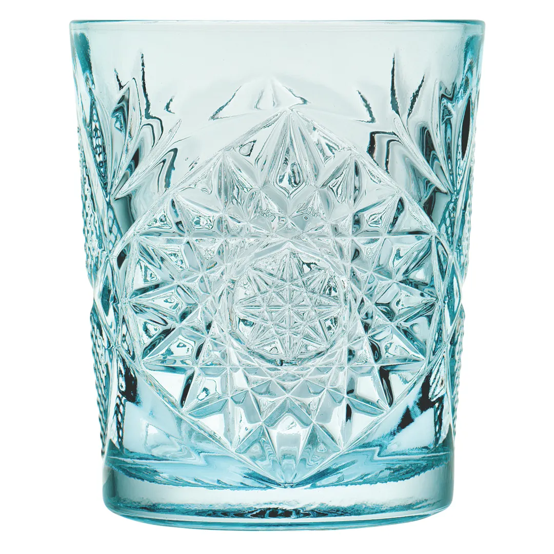 ONIS O-1006375 Icon Double Old Fashion Cocktail Glass, 12 oz, 3.5" Dia x 4.17" H, Sky Blue Glass