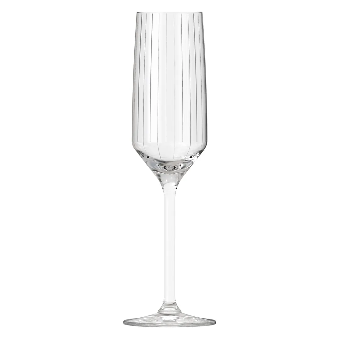 Royal Leerdam RL-1005808 Carre Optics Champagne Glass, 7.5 oz, 2.19" Dia x 9.06" H, Clear Glass