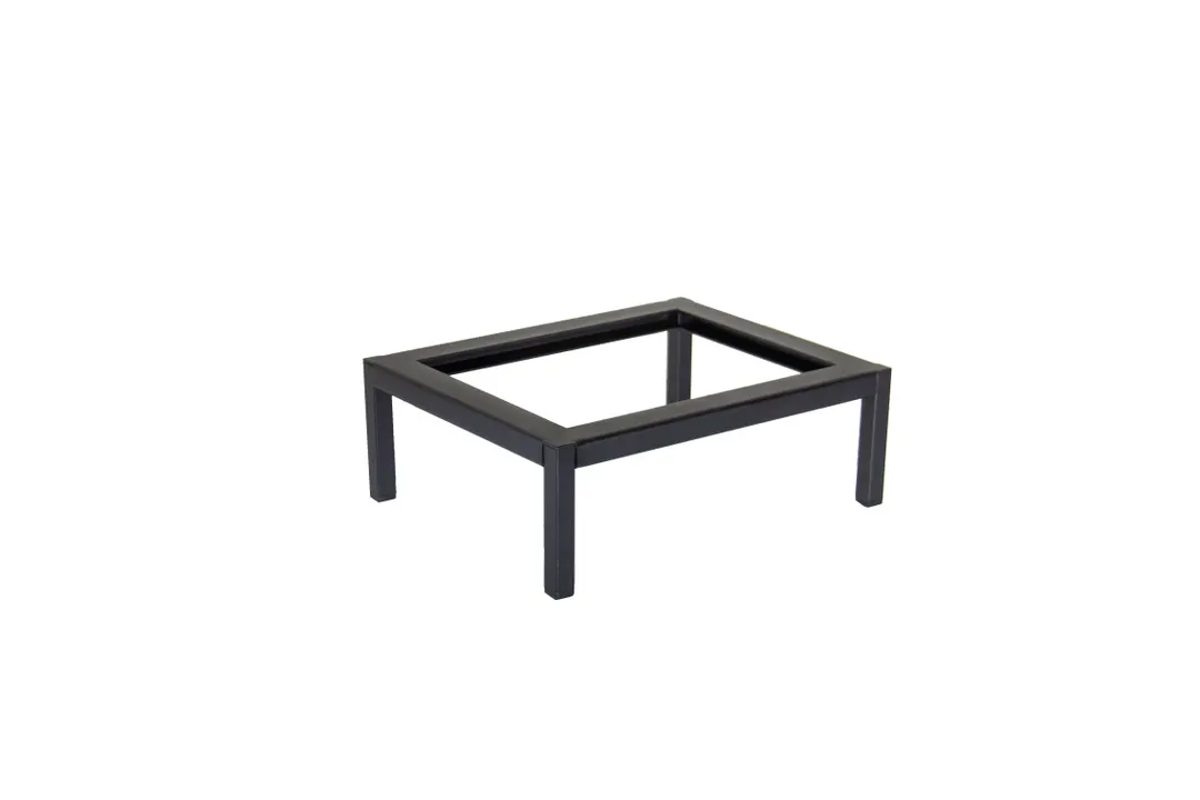 Select Concept SEL018 Low Riser Display Stand, 9.170"W x 11.290"D x 4.090"H, Black Steel Base with Wood Support, Holds GN 1/2