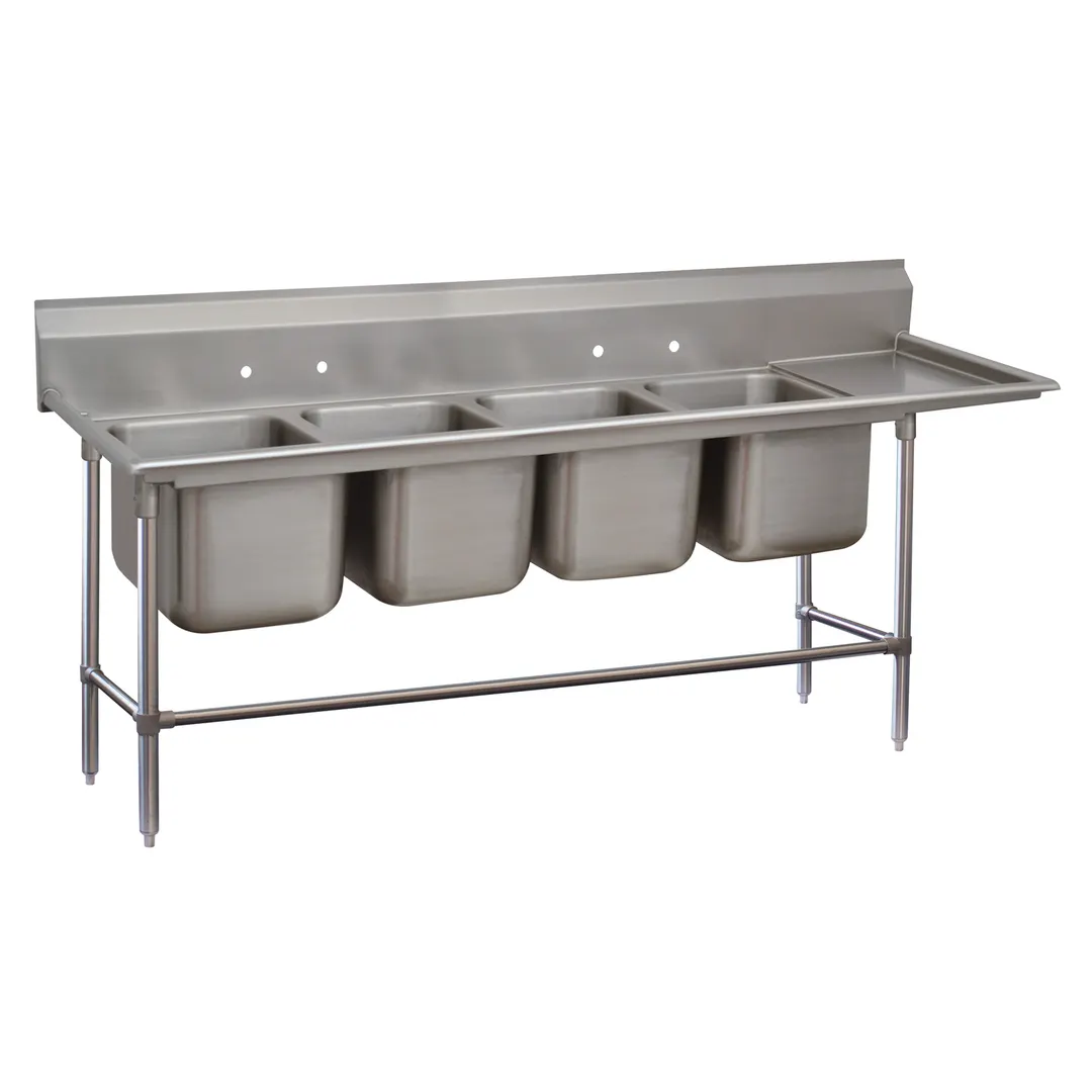 Advance Tabco 94-64-72-18R (4) Four Compartment Sink
