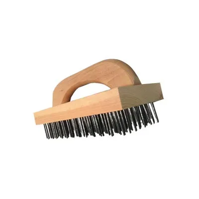 Alfa International 0015 Block Brush - 9-1/4" x 3-3/4", 1-1/4" Steel Wire Bristles, Hard Wood