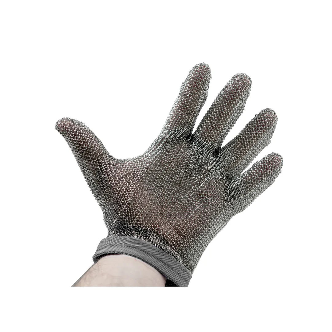 Alfa International 515 XS Cut Resistant Mesh Glove, X‑Small, Steel, Wristband Snap - 1/Case