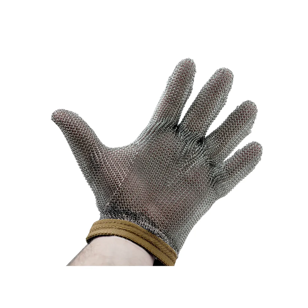Alfa International 515 XXL Cut Resistant Mesh Glove, Stainless Steel, Rings, Wristband - 1/Pack