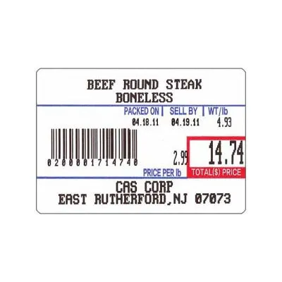 Alfa International LST-8010 Price-Computing Scale Labels, 58mm x 40mm, 700 Labels per Roll, 12 Rolls per Case (Replaces OEM LST-8010)