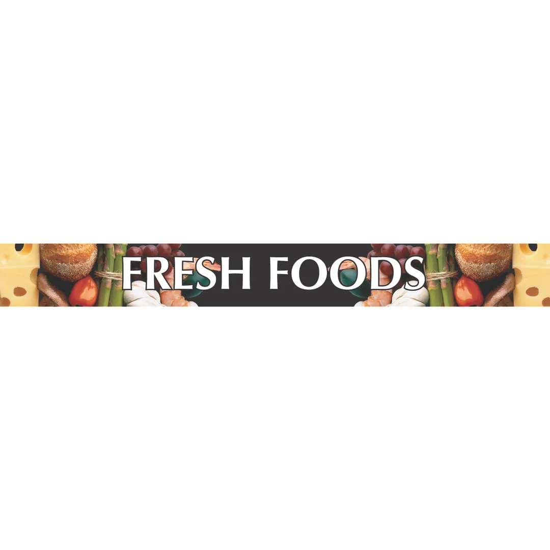 Beverage Air 409-418C-056 Fresh Foods Sign for MMR/MMF23, Menu Type, Plastic, White Finish, 12" Width